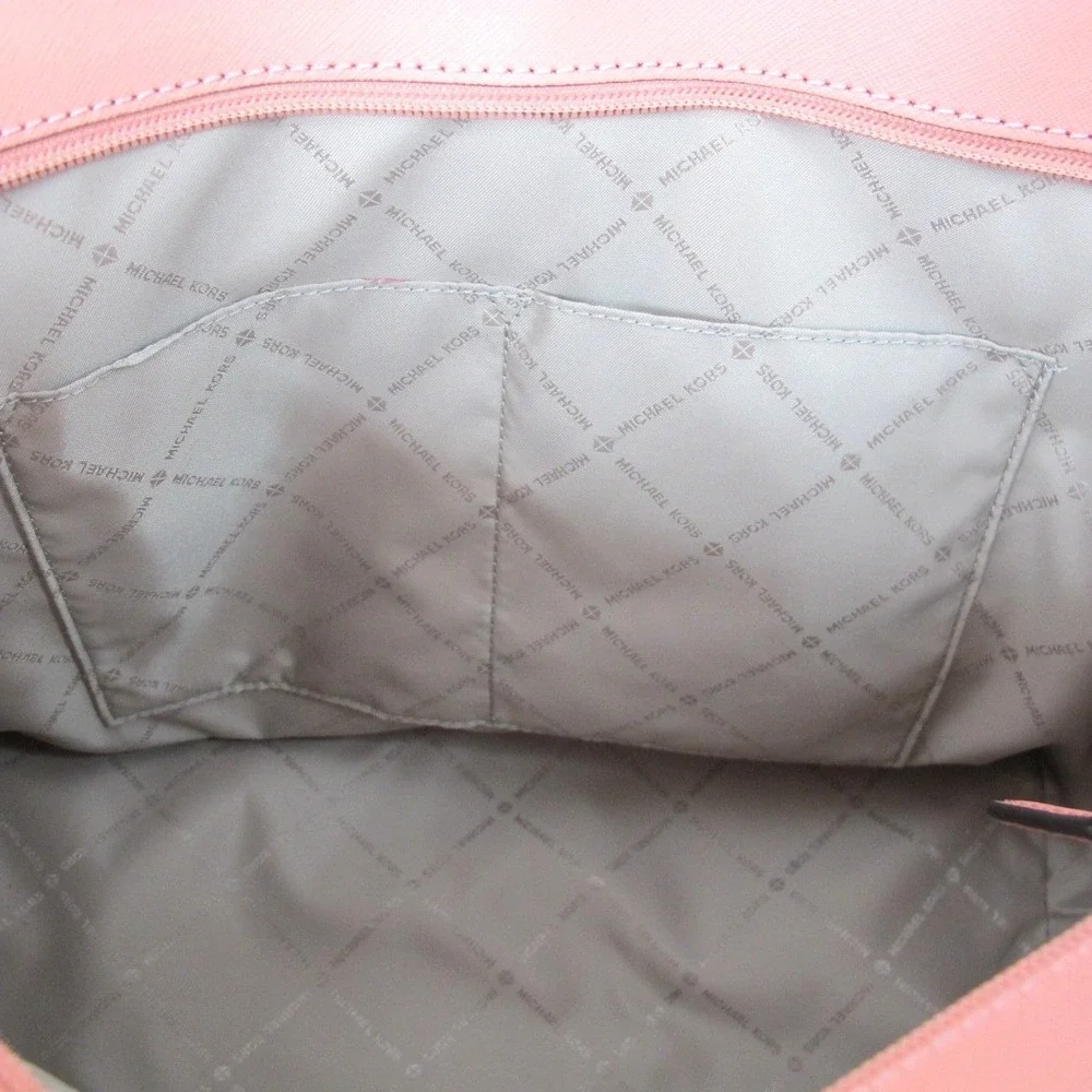 Michael Kors Medium Jet Set‎ Saffiano Leather Top-Zip Multifunction Tote Handbag